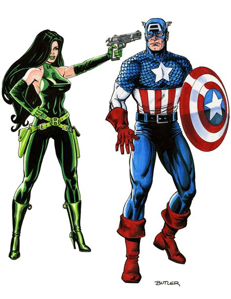 Captain America And Madame Hydra Marker Sketch 2007