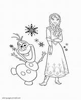 Anna Coloring Pages Olaf Printable Frozen Colouring sketch template
