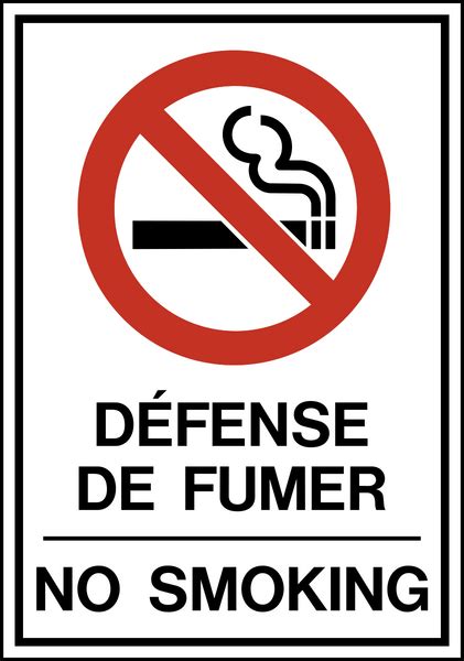 smoking bilingual western safety sign