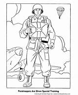 Coloring Pages Veterans Kids War Sheets Army Print Paratroopers Soldier Honkingdonkey Holiday Paratrooper sketch template