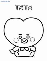 Bt21 Coloring Pages Tata Bt Mang Printable Baby Characters Cute Van Wonder sketch template