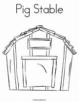 Coloring Barn Stable Outline Pig Coop Chicken Horse Clipart Pen Drawing Sty Christmas Template Noodle Print Twisty Twistynoodle Clipground Built sketch template