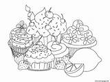 Coloring Pages Cupcake Cupcakes Sweet Beautiful Printable Food Kids Sheets Birthday Cakes Cup Mandala Happy Adults Cute Print Color Adult sketch template