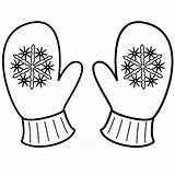 Mittens Coloring Winter Pages Drawing Clipart Mitten Snowflake Kids Printable Cute Christmas Sheets Template Gloves Colouring Color Clip Kindergarten Snowflakes sketch template