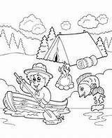 Coloring Pages Camping River Summer Colouring Kids Adventure Sheets Print Boy Clipart Color Scout Cub Tent sketch template