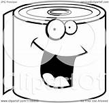 Toilet Paper Roll Clipart Cartoon Happy Coloring Smiling Cory Thoman Outlined Vector 2021 Clipartof sketch template