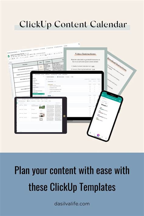 plan  content  ease   clickup templates content