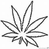 Weed Leaf Marijuana Outline Coloring Pages Pot Printable Sketch Drawing Bud Clip Tattoo Template Cool Step Cannabis Drawings Color Print sketch template