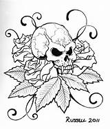 Coloring Pages Skull Tattoo Printable Skulls Roses Punk Rock Book Tattoos Bones Weed Adult Color Print Girls Cool Adults Rose sketch template