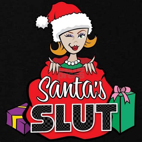 Santas Slut Christmas Humor Womens Plus Size V Neck T Shirt Santas