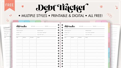 debt tracker printable template world  printables