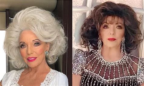 who has more fun dame joan collins 89 dons a blonde wig as she