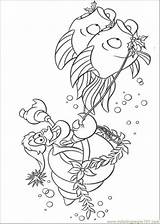 Coloring Mermaid Little Sebastian Pages Riding Fishes Printable Book Color Sea Print Disney Coloriage Fish sketch template
