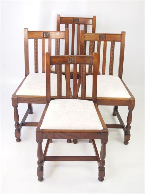 set   vintage oak dining chairs