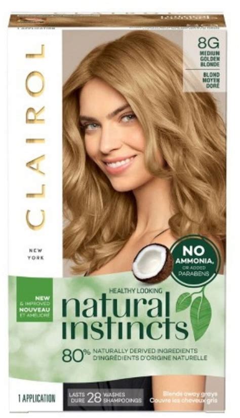 Clairol Natural Instincts Hair Color [8g] Medium Golden Blonde 1 Each