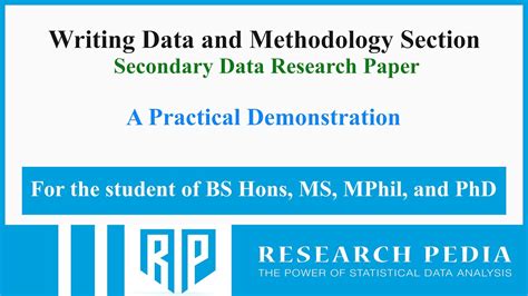 writing methodology  secondary data research paper youtube