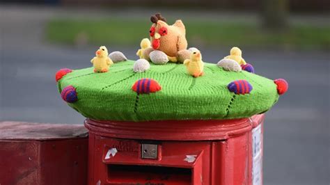 someone s knitting cosy easter postbox hats bbc three