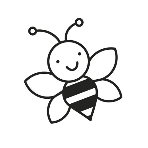 svg clipart cute bumble bee outline cute kids clipart etsy