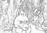 Mononoke Coloring Princess Pages Princesse Advice Girls Divyajanani sketch template