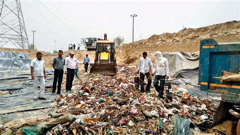 waste dumping starts  noida landfill