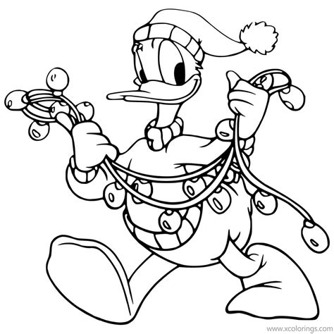 mickey mouse christmas coloring pages donald ducks  christmas