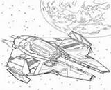 Spaceship Kenobi Wan Gunship sketch template