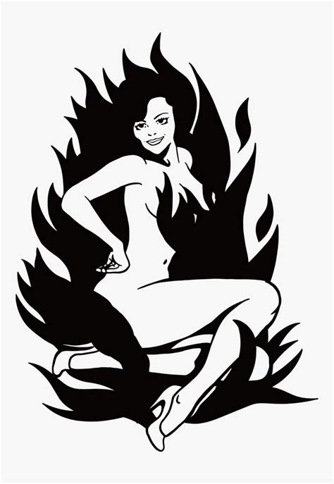 Woman In Flames Retro Pinups Drawing Ai Illustrator File Us 5 00