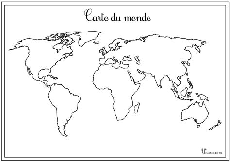 carte du monde vierge  imprimer