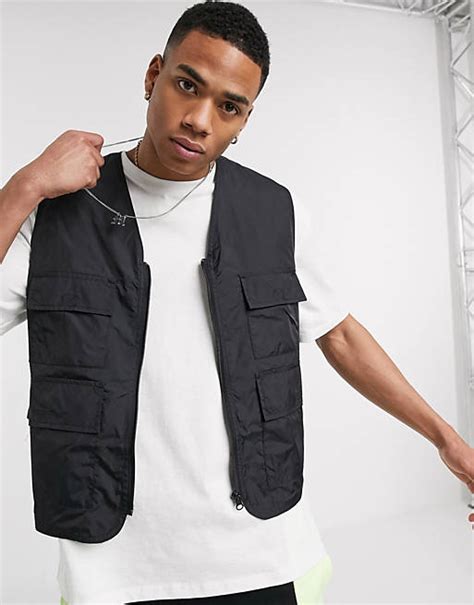asos design utility vest  black asos
