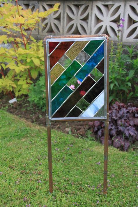 Tiffany Style Stained Glass Garden Art Panel Yard Art Stained Glass