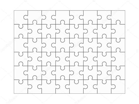 jigsaw puzzle blank fourty  vector pieces stock vector  binik