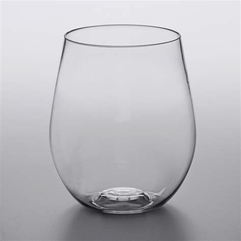 visions 20 oz clear plastic stemless wine glass 64 case