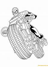 Spiderman Motor Pages Coloring Color sketch template