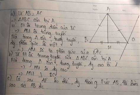 cho tam giác abc có ab ac m là trung điểm của bc a chứng minh am là
