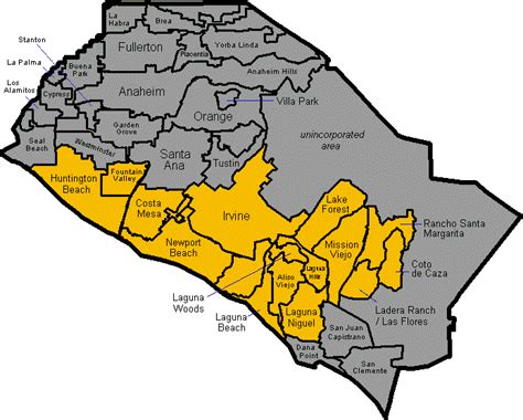 Orange County Map Of Cities