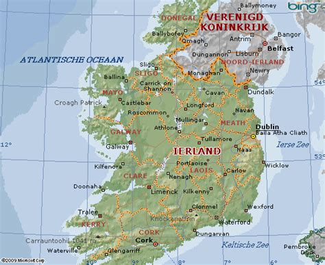 kaart van ierland