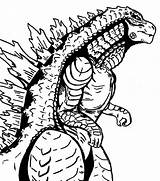 Godzilla Coloring Monster Sea Pages Color sketch template