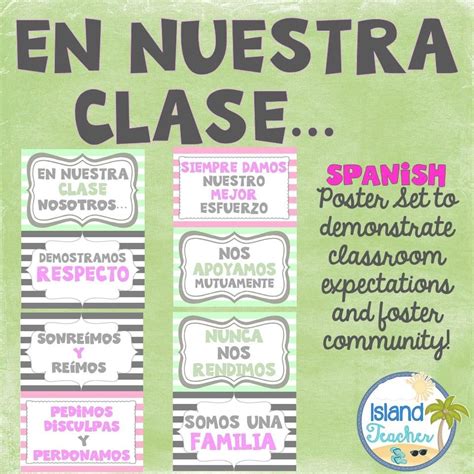 En Nuestra Clase Spanish Class Poster Set Spanish Classroom Teaching