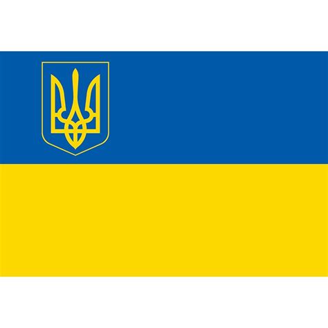 Флаг Украины с гербом Flag 00002 Друк України