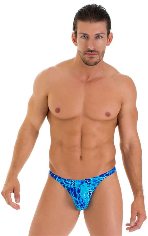 T Back Thong Swimsuit In New World Blue