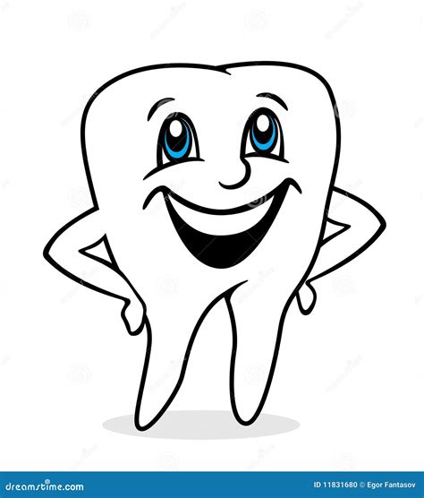 happy tooth stock vector illustration  dental character