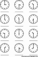 Clock Half Hour Worksheets Time Past Coloring Learning Telling Learn Kids Pages Benscoloringpages Handout Print Preschool School Math Below Please sketch template