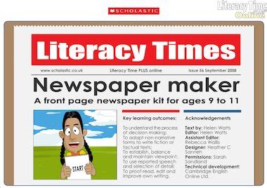 newspaper maker interactive resource ages   primary ks