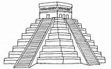 Aztec Drawings Mayan Pyramid Pyramids Inca Drawing Coloring Pages Mexican Sketch Sun Moon Shot Long Times Soup Alphabet Templates Imgarcade sketch template