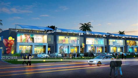 commercial building design shopping mall design multiplex  rendering  power