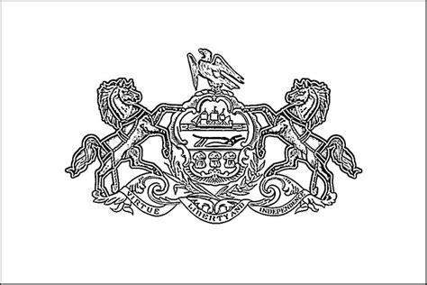 pennsylvania flag coloring page purple kitty
