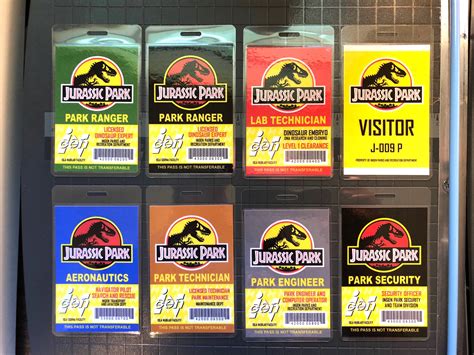 jurassic park id badge collection  design combo  etsy