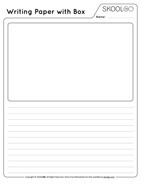 printable primary lined paper  picture box