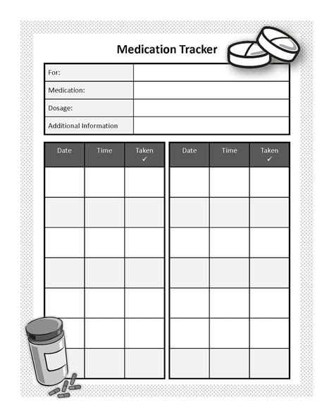 medication tracker  printable pages  assorted medication etsy