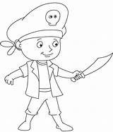 Pirate Coloring Cute Pages sketch template